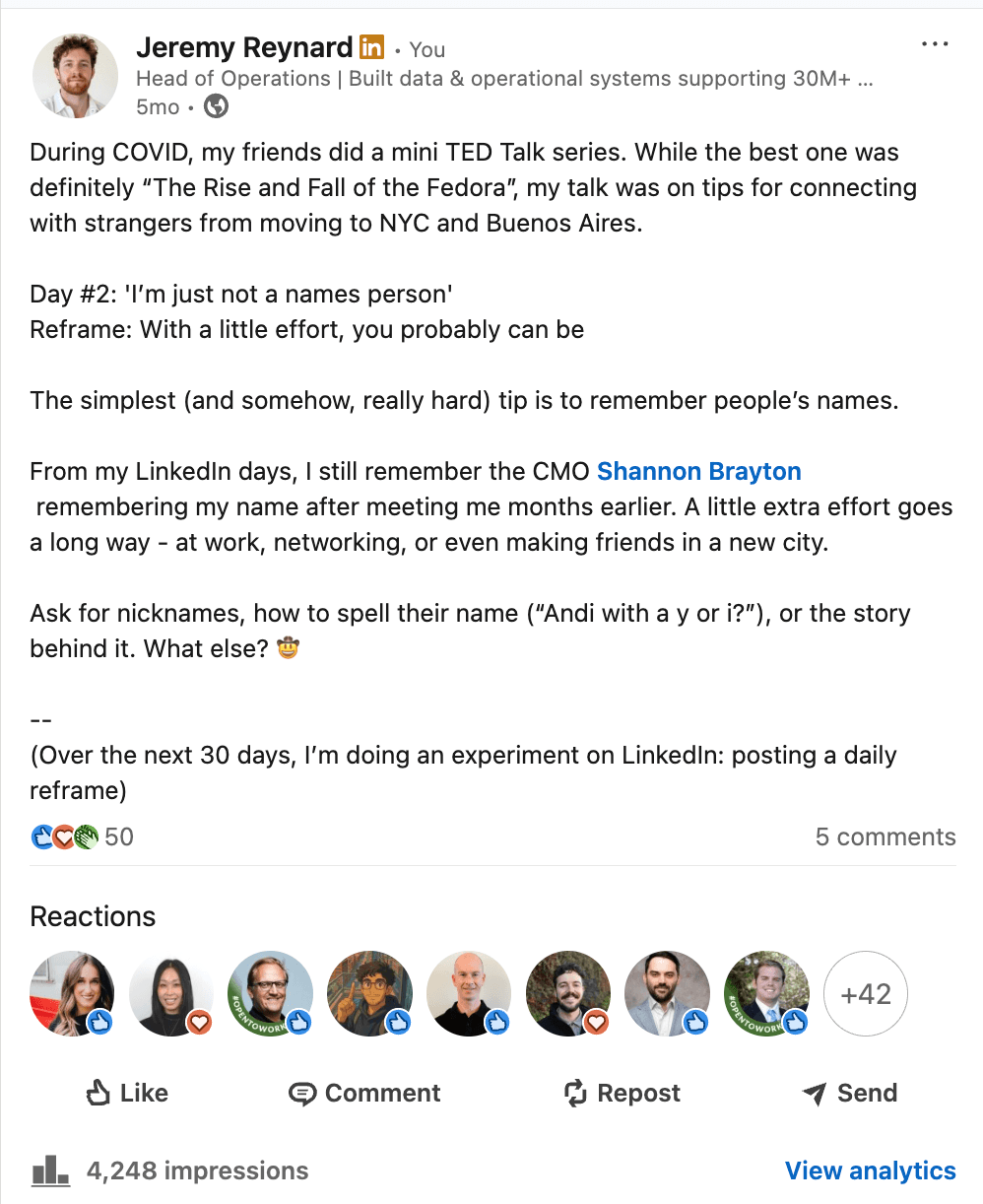 Day 2: I'm just not a names person